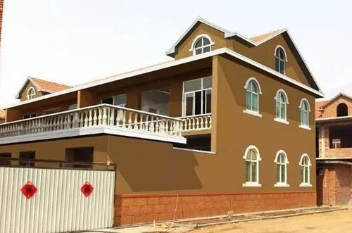 在農村小別墅用真石漆裝修外墻，效果圖美絕了